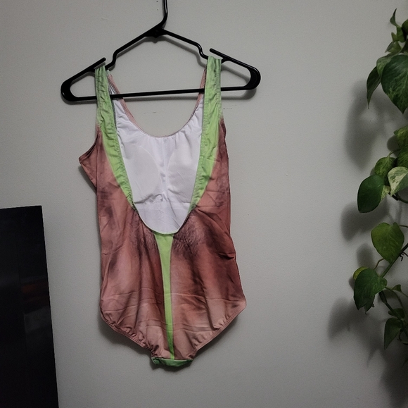 NEW Borat Mankini inspired One Piece padded swimsuit Womens M - Picture 2 of 3